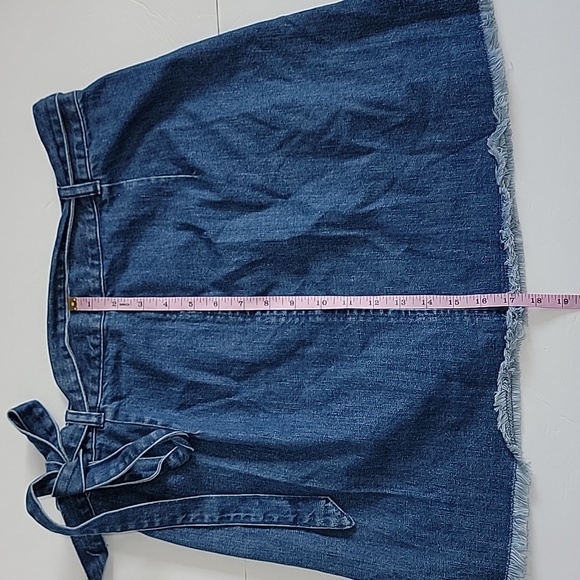 MADEWELL Raw-Hem Mini Wrap Skirt in Cardiff Wash/Size 14. - Picture 6 of 12